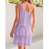 image:imageZESICA Womens 2026 Summer Boho Sleeveless Ruffle Mini DressPurple