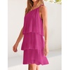 image:imageZESICA Womens 2026 Summer Boho Sleeveless Ruffle Mini DressRose