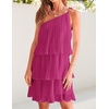 image:imageZESICA Womens 2026 Summer Boho Sleeveless Ruffle Mini DressRose