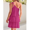 image:imageZESICA Womens 2026 Summer Boho Sleeveless Ruffle Mini DressRose