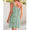 image:imageZESICA Womens 2026 Summer Boho Sleeveless Ruffle Mini DressSage