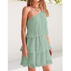 image:imageZESICA Womens 2026 Summer Boho Sleeveless Ruffle Mini DressSage