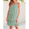 image:imageZESICA Womens 2026 Summer Boho Sleeveless Ruffle Mini DressSage