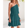image:imageZESICA Womens 2026 Summer Boho Sleeveless Ruffle Mini DressTeal