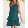 image:imageZESICA Womens 2026 Summer Boho Sleeveless Ruffle Mini DressTeal