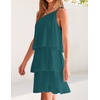 image:imageZESICA Womens 2026 Summer Boho Sleeveless Ruffle Mini DressTeal