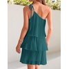 image:imageZESICA Womens 2026 Summer Boho Sleeveless Ruffle Mini DressTeal
