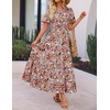 image:imageZESICA Womens 2026 Summer Floral Boho A Line Maxi DressesGreybrown