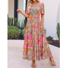 image:imageZESICA Womens 2026 Summer Floral Boho A Line Maxi DressesGreygreen