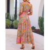 image:imageZESICA Womens 2026 Summer Floral Boho A Line Maxi DressesGreygreen