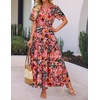 image:imageZESICA Womens 2026 Summer Floral Boho A Line Maxi DressesOrangered