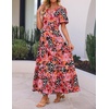 image:imageZESICA Womens 2026 Summer Floral Boho A Line Maxi DressesOrangered