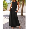 image:imageZESICA Womens 2026 Summer Sleeveless Pleated Maxi DressBlack