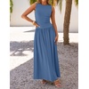 image:imageZESICA Womens 2026 Summer Sleeveless Pleated Maxi DressDustyblue