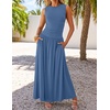 image:imageZESICA Womens 2026 Summer Sleeveless Pleated Maxi DressDustyblue