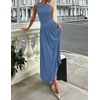 image:imageZESICA Womens 2026 Summer Sleeveless Pleated Maxi DressDustyblue