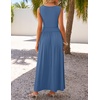 image:imageZESICA Womens 2026 Summer Sleeveless Pleated Maxi DressDustyblue