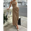 image:imageZESICA Womens 2026 Summer Sleeveless Pleated Maxi DressKhaki