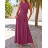 image:imageZESICA Womens 2026 Summer Sleeveless Pleated Maxi DressPlum