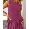image:imageZESICA Womens 2026 Summer Sleeveless Pleated Maxi DressPlum