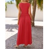 image:imageZESICA Womens 2026 Summer Sleeveless Pleated Maxi DressRed
