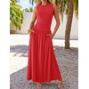 image:imageZESICA Womens 2026 Summer Sleeveless Pleated Maxi DressRed