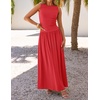 image:imageZESICA Womens 2026 Summer Sleeveless Pleated Maxi DressRed