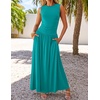 image:imageZESICA Womens 2026 Summer Sleeveless Pleated Maxi DressTurquoise