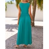 image:imageZESICA Womens 2026 Summer Sleeveless Pleated Maxi DressTurquoise