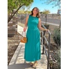 image:imageZESICA Womens 2026 Summer Sleeveless Pleated Maxi DressTurquoise