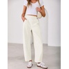 image:imageZESICA Womens Barrel Travel Pants with PocketsIvory