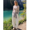 image:imageZESICA Womens Barrel Travel Pants with PocketsIvory