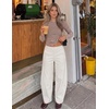 image:imageZESICA Womens Barrel Travel Pants with PocketsIvory