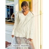image:imageZESICA Womens Cable Knit Long Sleeve Oversized Sweaters Fall Pullover TopsApricot
