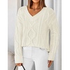 image:imageZESICA Womens Cable Knit Long Sleeve Oversized Sweaters Fall Pullover TopsApricot
