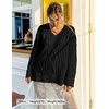 image:imageZESICA Womens Cable Knit Long Sleeve Oversized Sweaters Fall Pullover TopsBlack