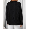 image:imageZESICA Womens Cable Knit Long Sleeve Oversized Sweaters Fall Pullover TopsBlack