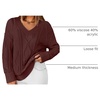 image:imageZESICA Womens Cable Knit Long Sleeve Oversized Sweaters Fall Pullover TopsBrown