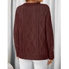 image:imageZESICA Womens Cable Knit Long Sleeve Oversized Sweaters Fall Pullover TopsBrown