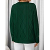 image:imageZESICA Womens Cable Knit Long Sleeve Oversized Sweaters Fall Pullover TopsDarkgreen