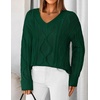 image:imageZESICA Womens Cable Knit Long Sleeve Oversized Sweaters Fall Pullover TopsDarkgreen