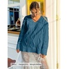 image:imageZESICA Womens Cable Knit Long Sleeve Oversized Sweaters Fall Pullover TopsDustyblue
