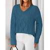 image:imageZESICA Womens Cable Knit Long Sleeve Oversized Sweaters Fall Pullover TopsDustyblue