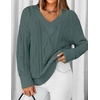 image:imageZESICA Womens Cable Knit Long Sleeve Oversized Sweaters Fall Pullover TopsDustygreen