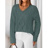 image:imageZESICA Womens Cable Knit Long Sleeve Oversized Sweaters Fall Pullover TopsDustygreen