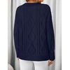 image:imageZESICA Womens Cable Knit Long Sleeve Oversized Sweaters Fall Pullover TopsNavy