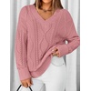 image:imageZESICA Womens Cable Knit Long Sleeve Oversized Sweaters Fall Pullover TopsPink