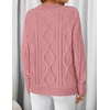 image:imageZESICA Womens Cable Knit Long Sleeve Oversized Sweaters Fall Pullover TopsPink