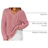 image:imageZESICA Womens Cable Knit Long Sleeve Oversized Sweaters Fall Pullover TopsPink
