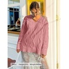 image:imageZESICA Womens Cable Knit Long Sleeve Oversized Sweaters Fall Pullover TopsPink